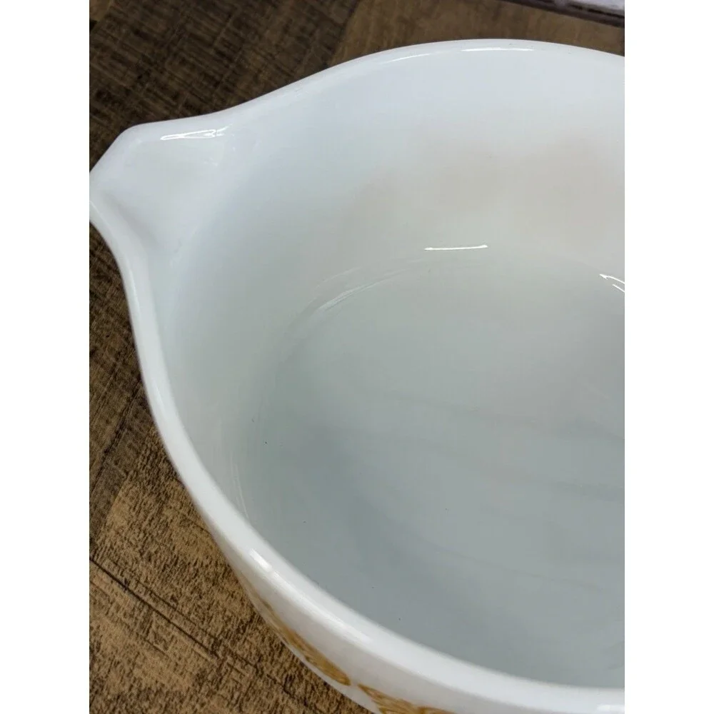 Pyrex Butterfly Gold 472 Casserole 1.5 Pt with Lid Vintage 1970s Bowl MINT - Picture 4 of 11